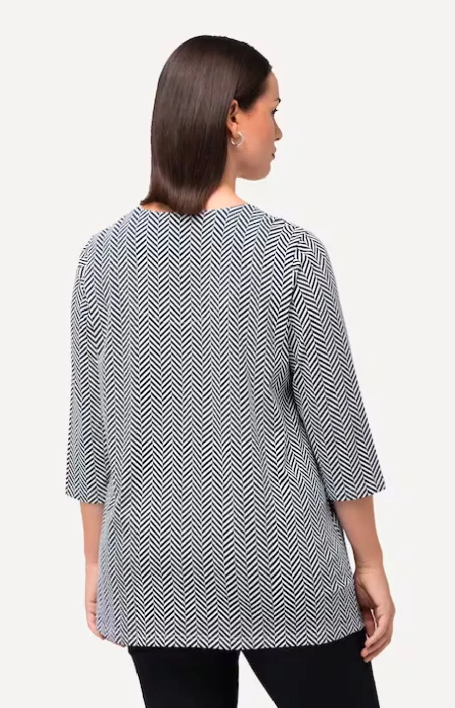 Ulla Popken Herringbone Navy Top