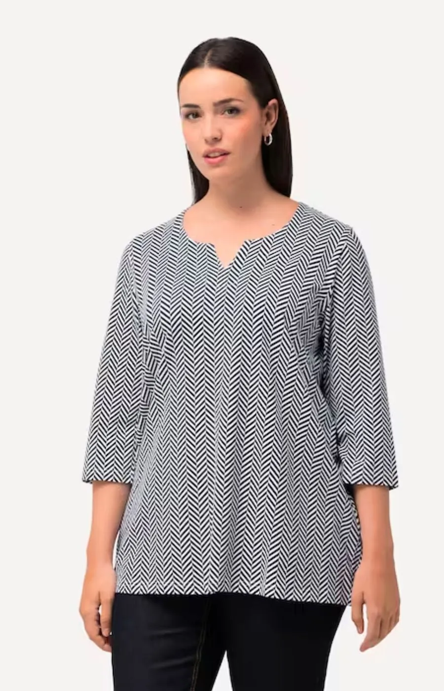 Ulla Popken Herringbone Navy Top