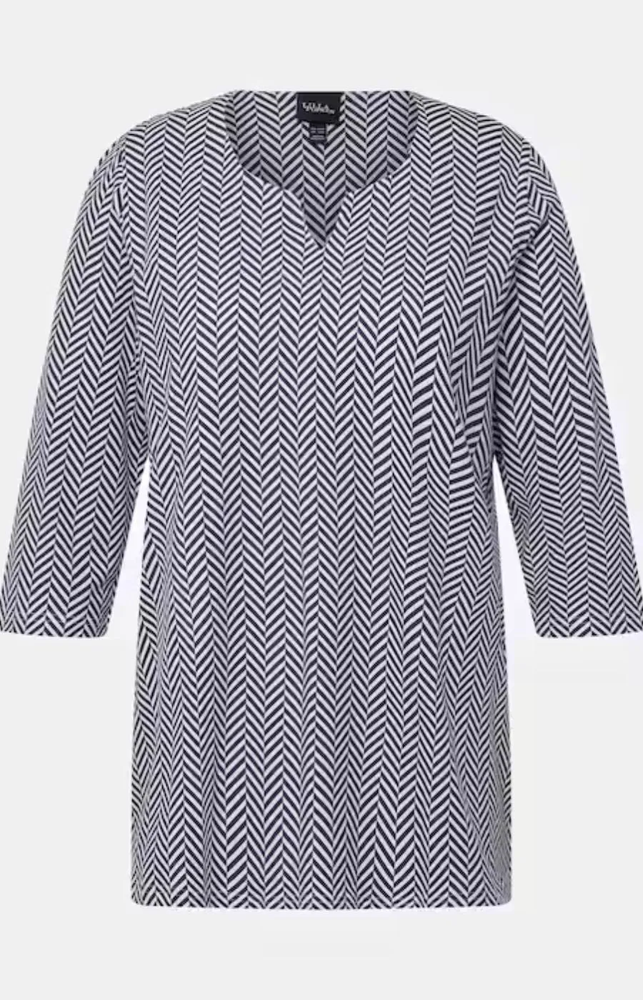 Ulla Popken Herringbone Navy Top