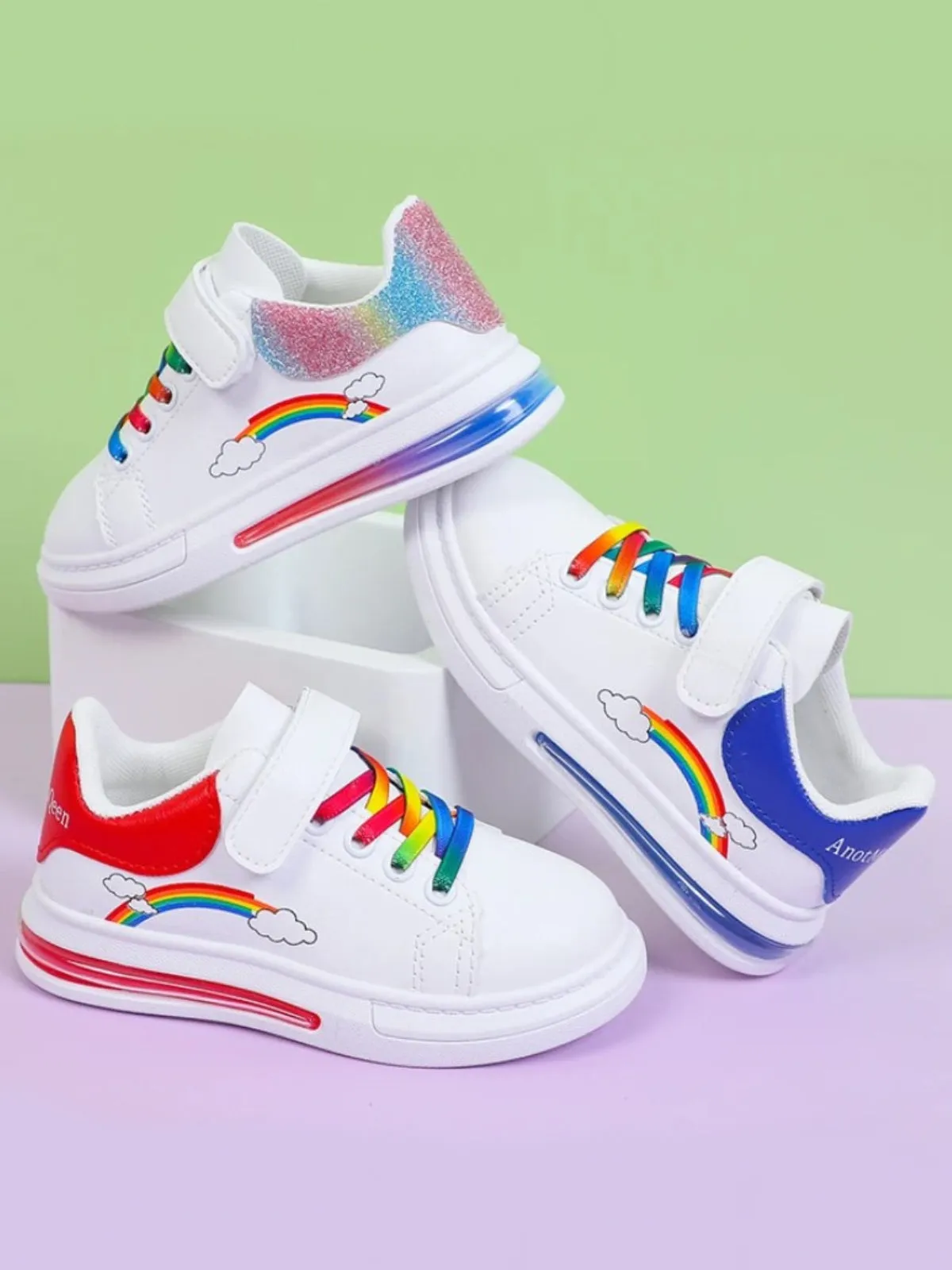 Unicorn Rainbow Velcro Sneakers by Liv and Mia