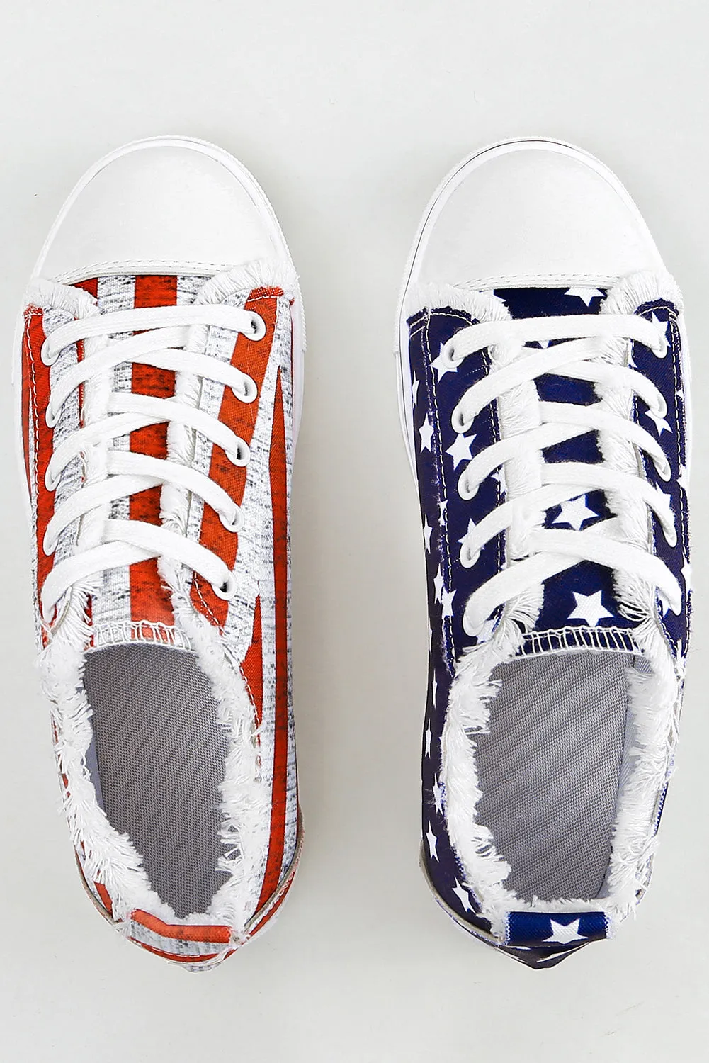 USA Flag Shoes Lace Up Canvas Shoes for Women