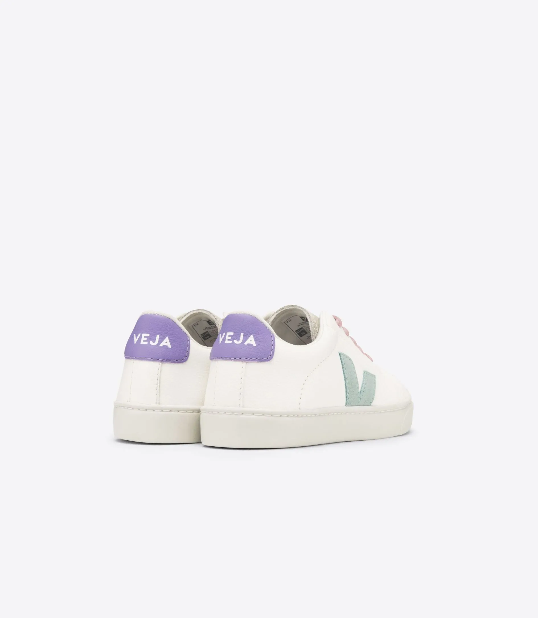 Veja Kids Esplar Laces Chromefree Leather White Matcha Lavande Trainers