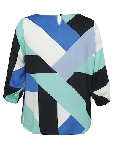 Via Appia Due Printed Top in Blue