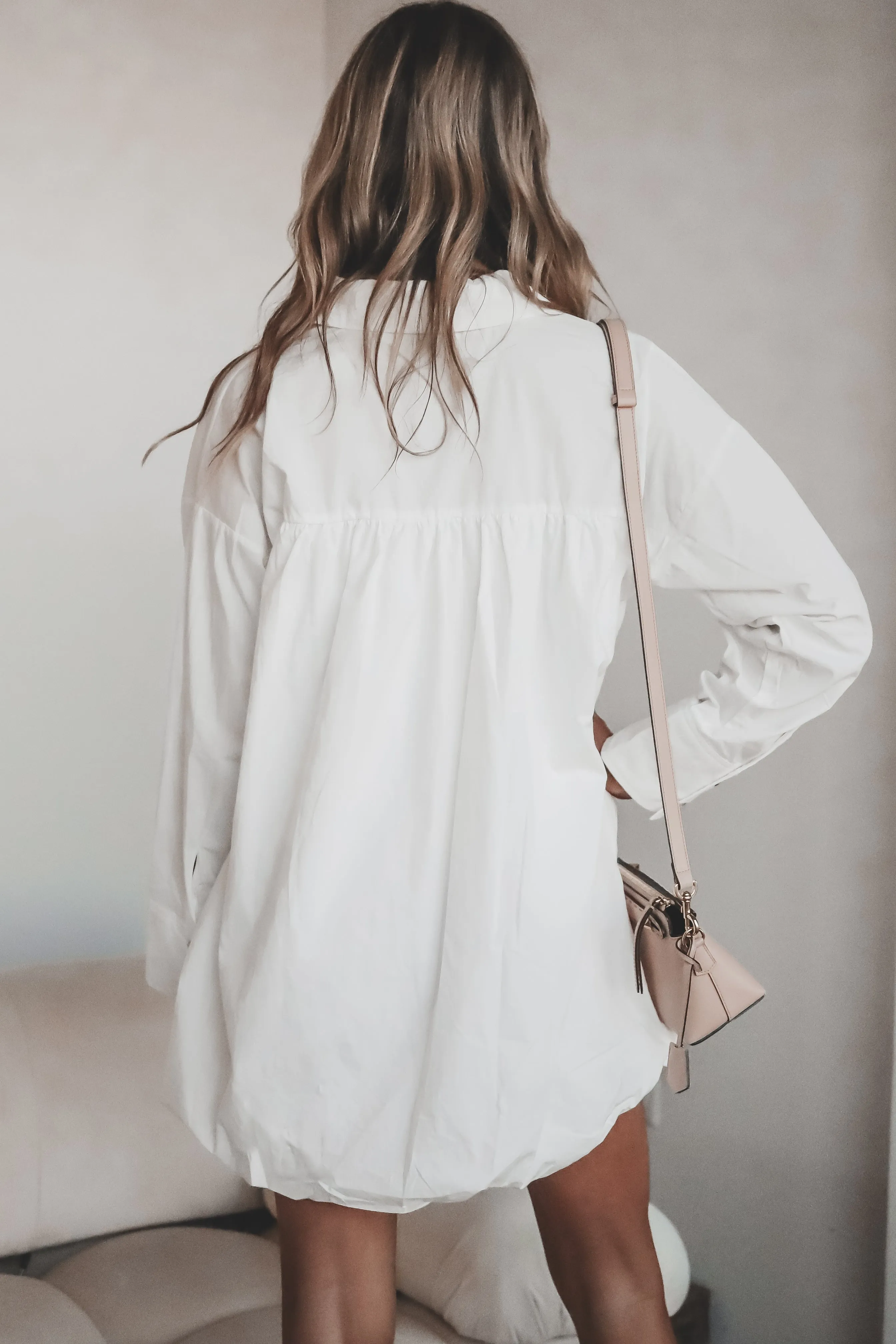 Wake Up And Brunch White Button Down Dress