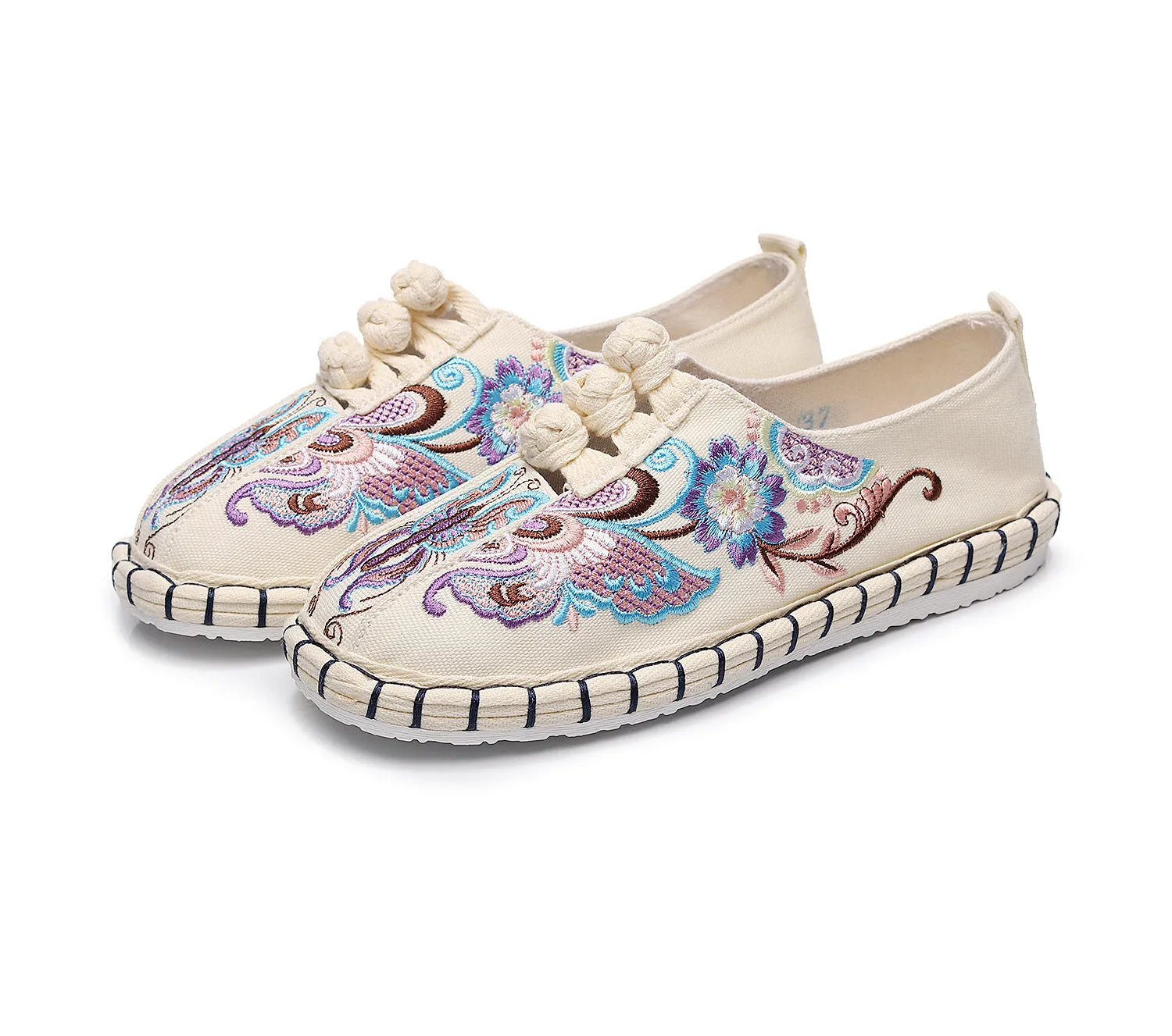 Women's Ethnic Style Old Beijing Cloth Strong Canvas Shoes