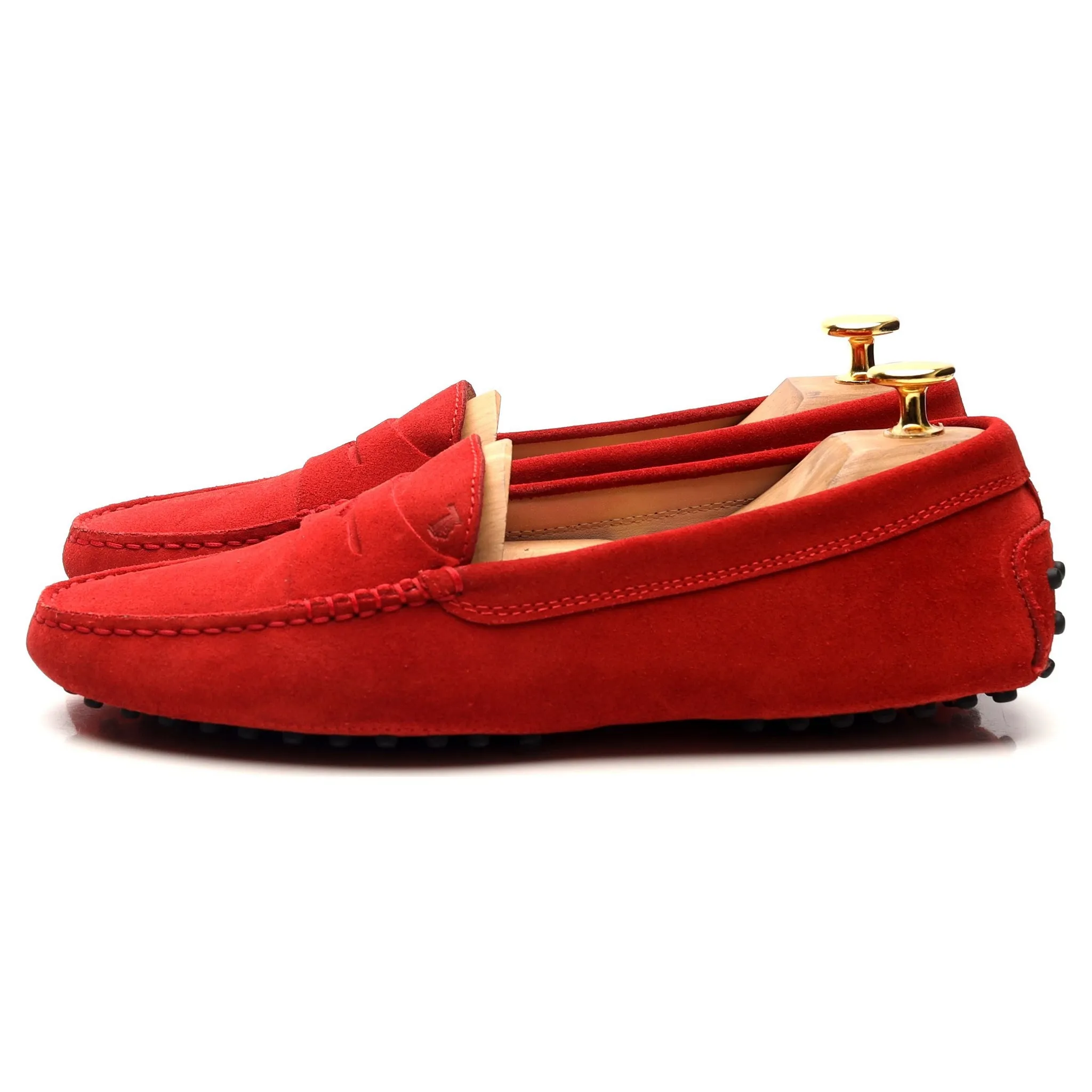 Women's Gommino Red Suede Driving Loafers UK 5.5 EU 38.5