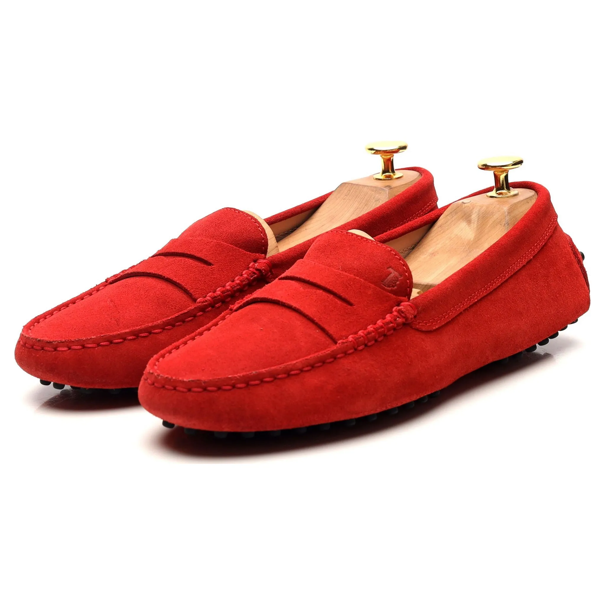 Women's Gommino Red Suede Driving Loafers UK 5.5 EU 38.5