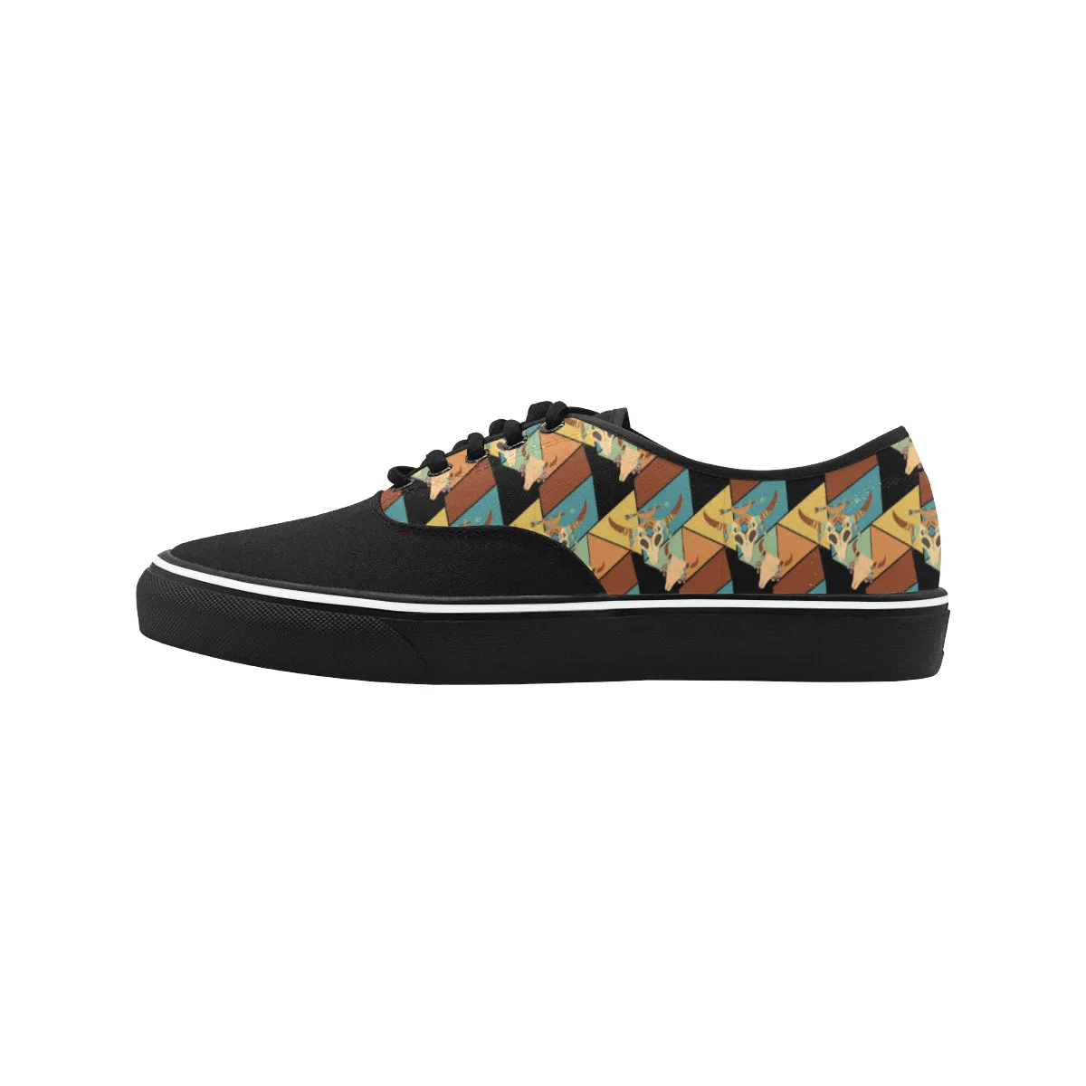 Women's Skull Casual Print Low Top Canvas Shoes