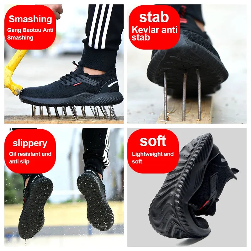 Work Sneakers Steel Toe Shoes Men Safety Shoes Puncture-Proof Work Shoes